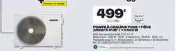 Brico Dépôt Weber - pompe à chaleur pour 1 piece jusqu'à 41 m² / 3 400 w offre