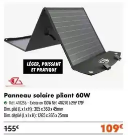 Narbonne accessoires Dim - panneau solaire pliant 60w offre