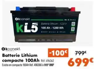 Narbonne accessoires Batterie lithium compacte 100ah offre