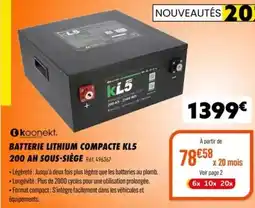 Narbonne accessoires Batterie lithium compacte kl5 200 ah sous-siège offre
