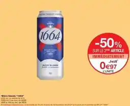 Monoprix Kronenbourg - bière blonde 1664 offre
