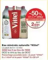 Monoprix Vittel - eau minérale naturelle offre
