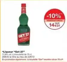 Monoprix Get - liqueur get 27 offre