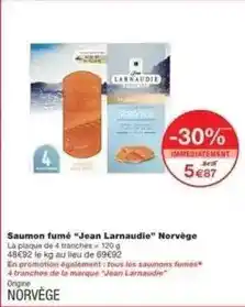 Monoprix Tous - saumon fumé jean larnaudie norvège offre
