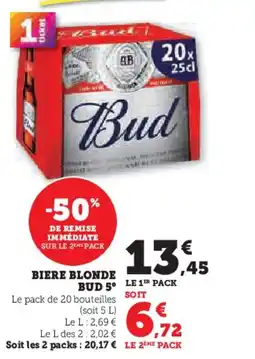 Hyper U BUD 5° Biere blonde offre