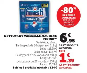 Hyper U FINISH Nettoyant vaisselle machine offre