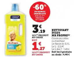 Hyper U MR PROPRE Nettoyant dilue offre