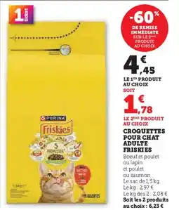 Hyper U FRISKIES Croquettes pour chat adulte offre
