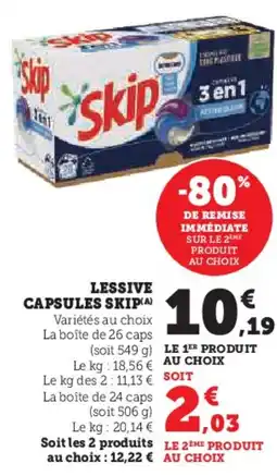 Hyper U SKIP Lessive capsules offre