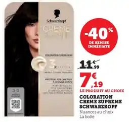 Hyper U SCHWARZKOPF Coloration creme supreme offre