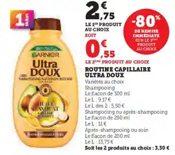 Hyper U GARNIER Ultra doux routine capillaire offre
