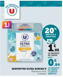 Hyper U U Serviettes ultra minces offre