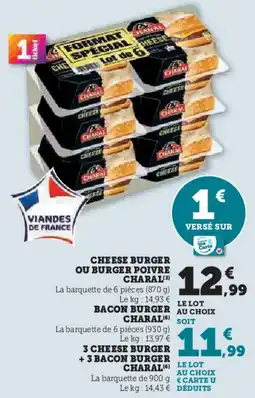 Hyper U CHARAL Cheese burger ou burger poivre offre