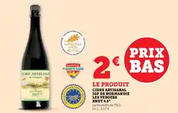 Super U Cidre artisanal igp de normandie les vergers brut 4.5° offre
