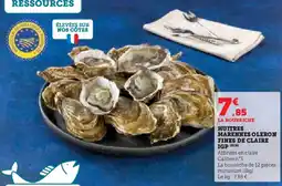 Super U Huitres marennes oleron fines de claire igp offre