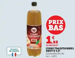 Super U U Cidre traditionnel brut 4.5° offre