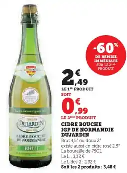 Super U Cidre bouche igp de normandie dujardin offre
