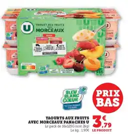 Super U Yaourts aux fruits avec morceaux panaches offre
