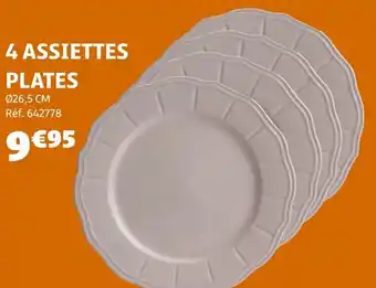 Gifi 4 assiettes plates offre