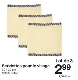 Zeeman Serviettes pour le visage offre