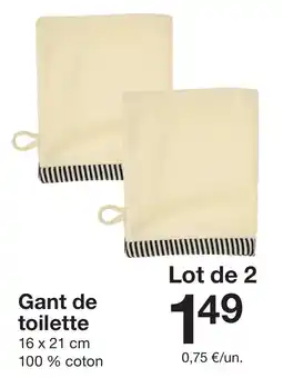 Zeeman Gant de toilette offre