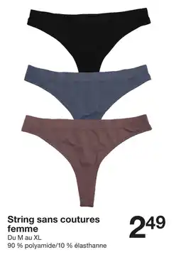 Zeeman String sans coutures femme offre