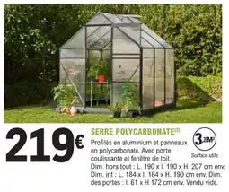 E.Leclerc Jardi Serre polycarbonate offre