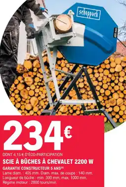 E.Leclerc Jardi Scie à bûches à chevalet 2200 w offre