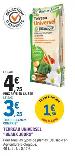 E.Leclerc Jardi Terreau universel beaux jours offre
