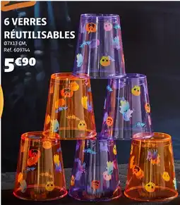Gifi 6 verres réutilisables offre