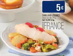 Match Cabillaud légumes offre