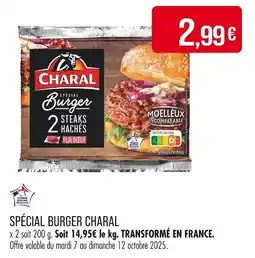 Match Spécial burger charal offre