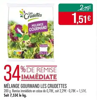 Match Mélange gourmand les crudettes offre