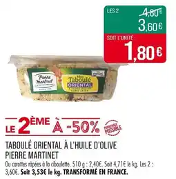 Match Taboulé oriental à l'huile d'olive pierre martinet offre
