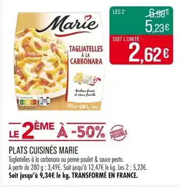 Match Plats cuisinés marie offre