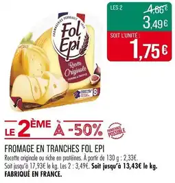 Match Fromage en tranches fol epi offre