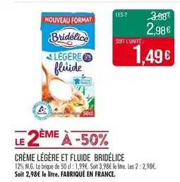 Match Crème légère et fluide bridélice offre