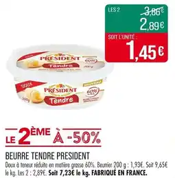 Match Beurre tendre president offre