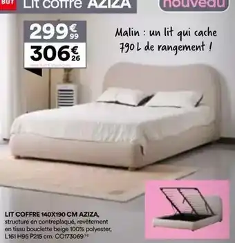BUT Lit coffre 140x190 cm azia offre