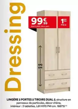 BUT Chêne - lingere 2 portes 2 tiroirs dual 2 offre