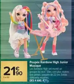Carrefour Rainbow high - poupée junior offre