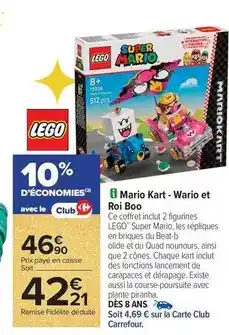 Carrefour Lego - mario kart - wario et roi boo offre