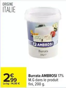 Carrefour Drive Ambrosi - burrata offre