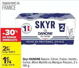 Carrefour Drive Danone - skyr nature, citron, fraise, vanille, cerise, mure myrtille ou mangue passion, 2 x offre