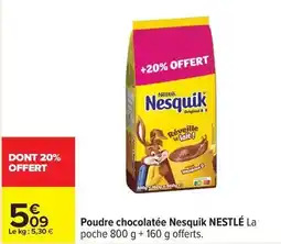 Carrefour Drive Nestlé - poudre chocolatée nesquik offre