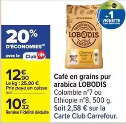 Carrefour Drive Café en grains pur arabica offre