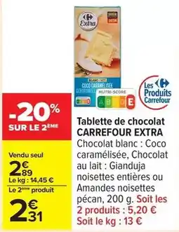 Carrefour Drive Carrefour - extra tablette de chocolat offre
