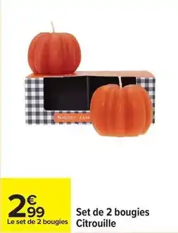 Carrefour Drive Set de 2 bougies citrouille offre