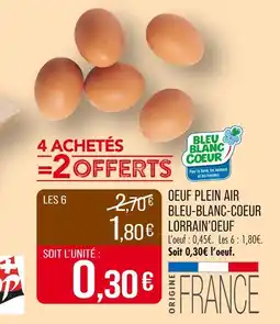 Match LORRAIN’OEUF Oeuf plein air bleu-blanc-coeur offre