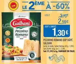 Match GALBANI Pecorino romano dop râpé offre